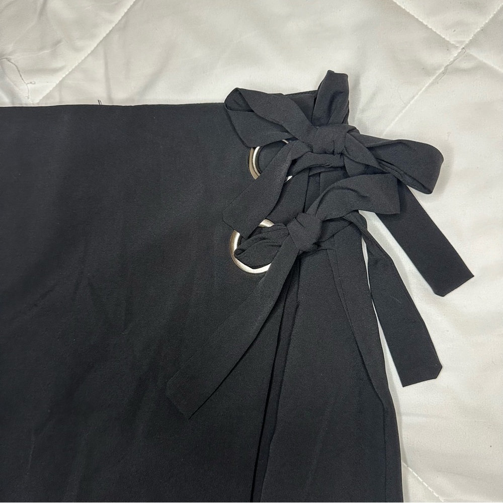 Lulu’s Chic for the Week Black Wrap Mini Skirt - Picture 6 of 10